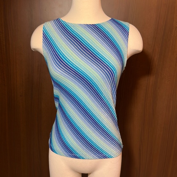 Blue Sleeveless Cut-Out Tank Top